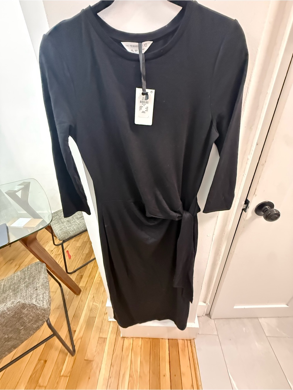 Primark Black Long-Sleeve Knot Sheath Dress